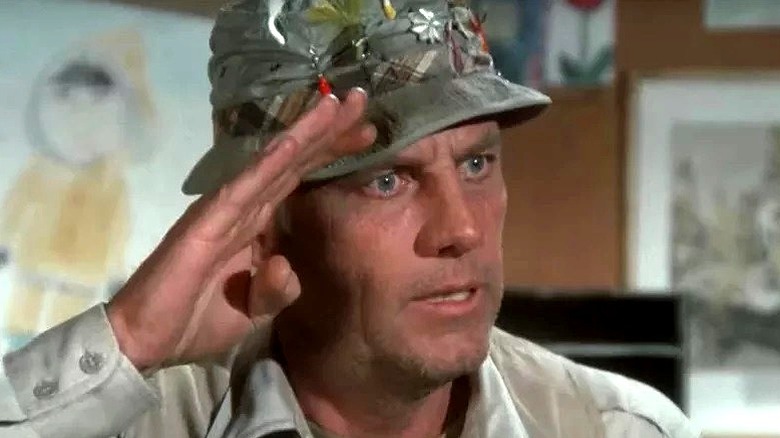 Henry Blake salutes in "M*A*S*H"