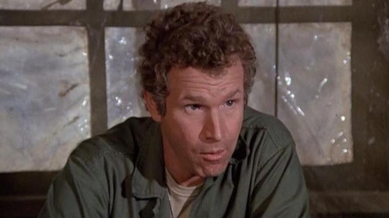 Trapper John stares on "M*A*S*H"