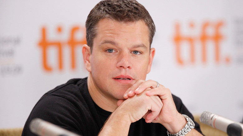 Matt Damon listening at 