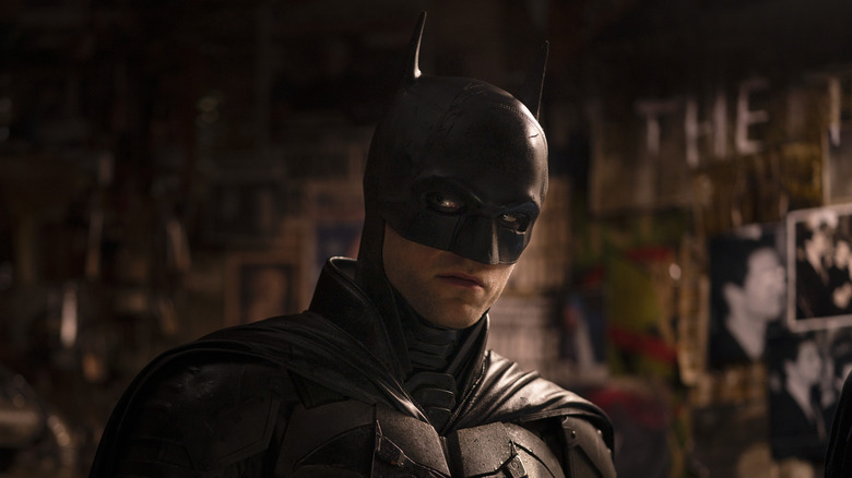 Robert Pattinson as The Batman in cowl