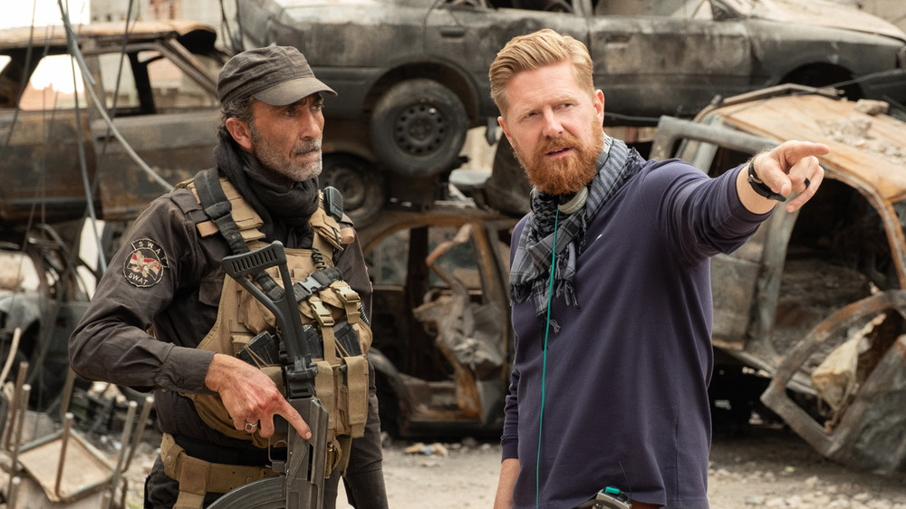 Suhail Dabbach and Matthew Michael Carnahan on the set of Mosul