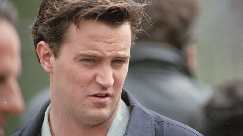 Matthew Perry looking serious