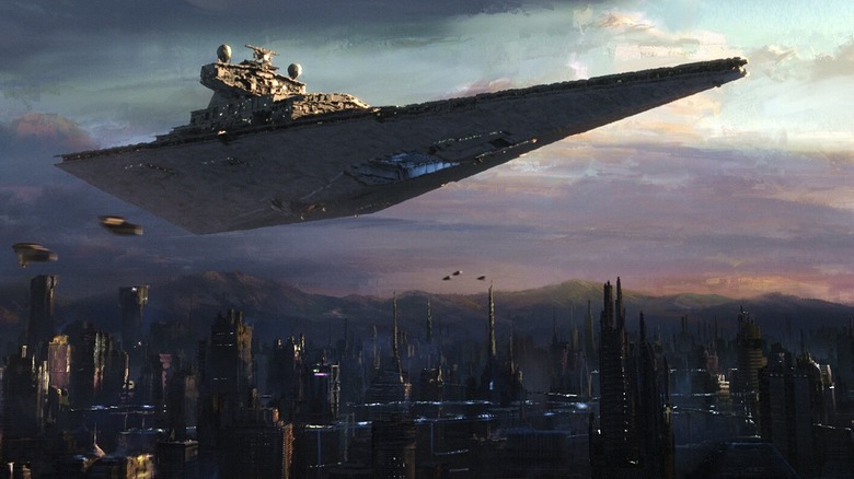 An Imperial Star Destroyer hovering over Janix in "Star Wars: Maul — Shadow Lord" (2026)