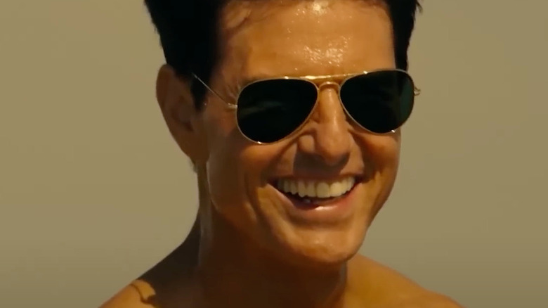Maverick sweating in sunglasses