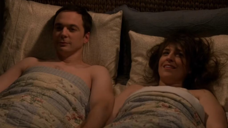Sheldon and Amy in bed