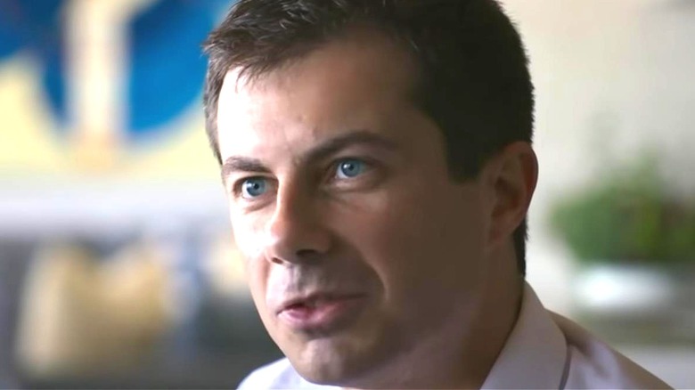 Pete Buttigieg talking to camera