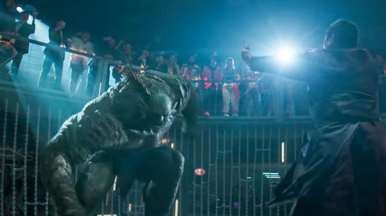 Abomination fights Wong in a cage in Shang Chi and the Legend of the Ten Rings