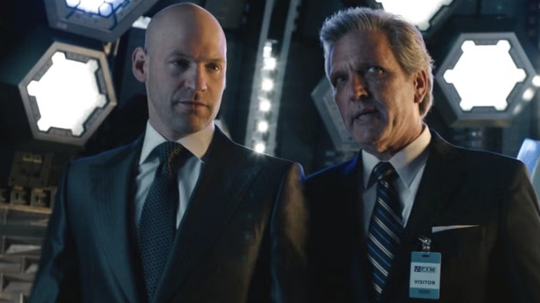 Cross talks to a HYDRA agent in Ant-Man.