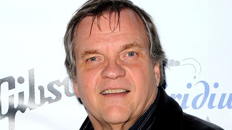 Meat Loaf in front of Gibson backdrop