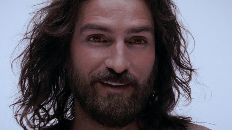 Jim Caviezel as Jesus smiling