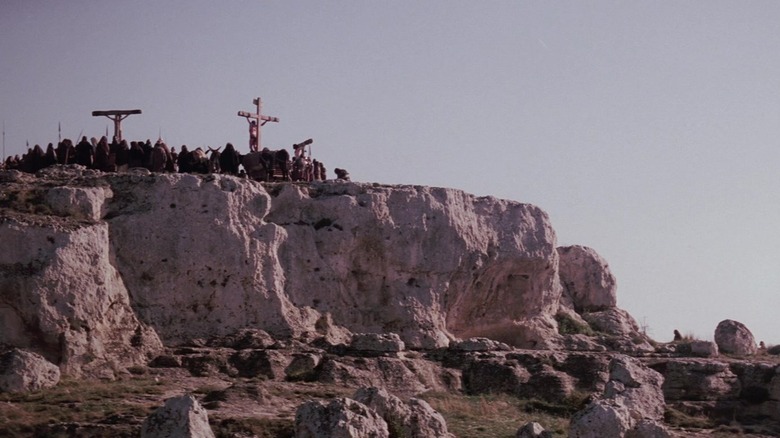Crucifixion of Jesus from afar 