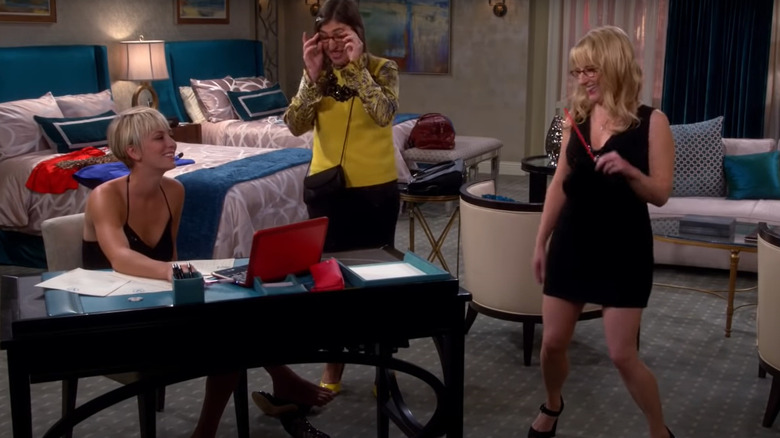 Bernadette, Penny, and Amy laughing