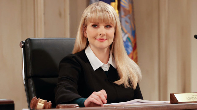 Melissa Rauch presiding over courtroom