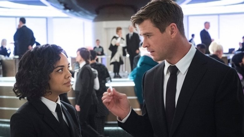 Tessa Thompson and Chris Hemsworth in Men in Black: International