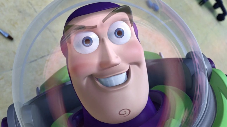 Buzz Lightyear grins