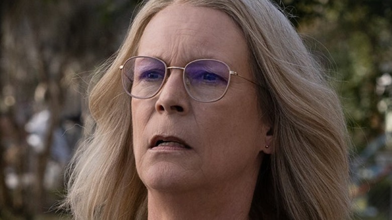 Laurie looks concerned in close-up