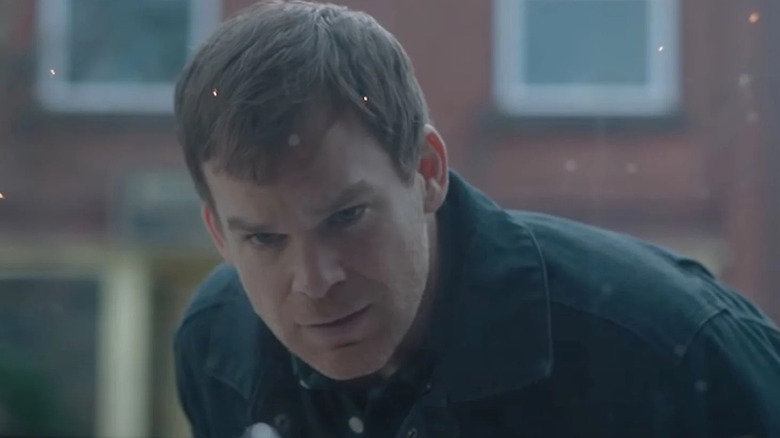 Dexter Morgan glowers in snow