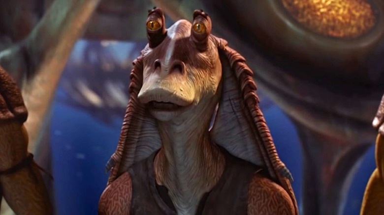 Jar Jar Binks looking serious