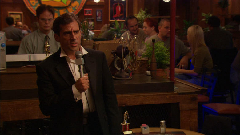 Steve Carell and Rainn Wilson in The Office