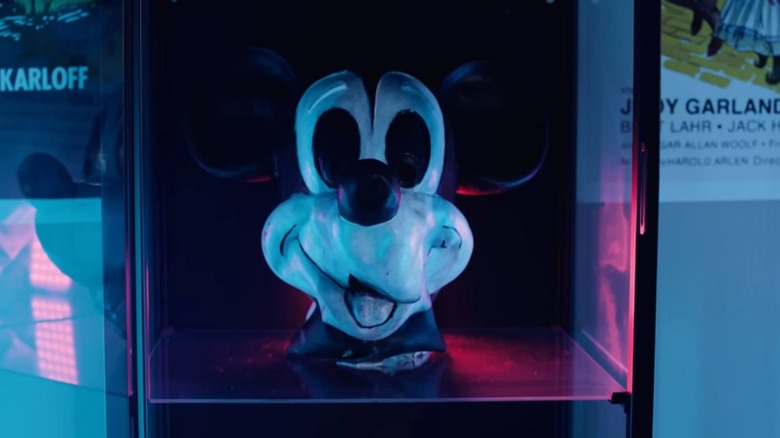 Mickey Mouse mask on display