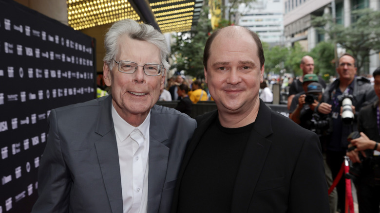 Stephen King and Mike Flanagan smiling