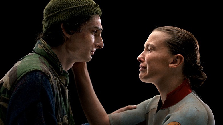 Mike and Eleven crying together in Stranger Things final season