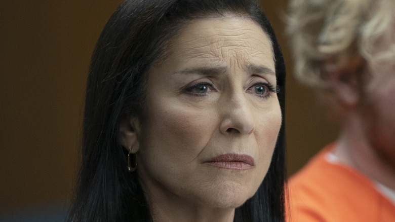 Mimi Rogers arguing in court