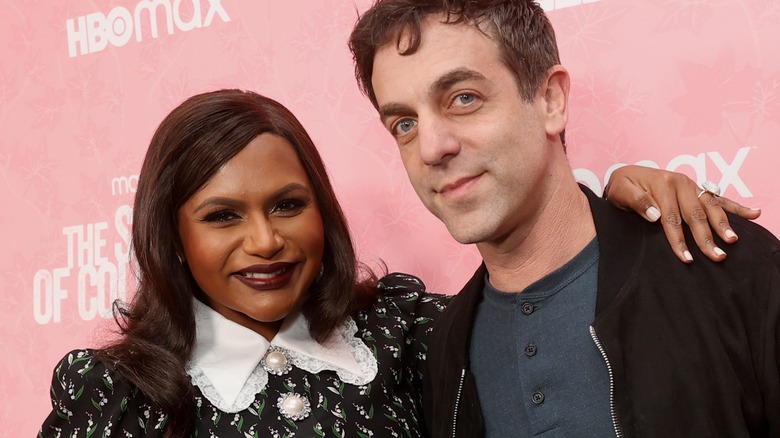 B.J. Novak and Mindy Kaling pose together