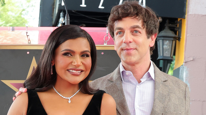 Mindy Kaling and B.J. Novak at Walk of Fame ceremony