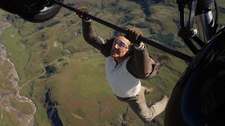 Ethan Hunt hanging from helicopter (2025)