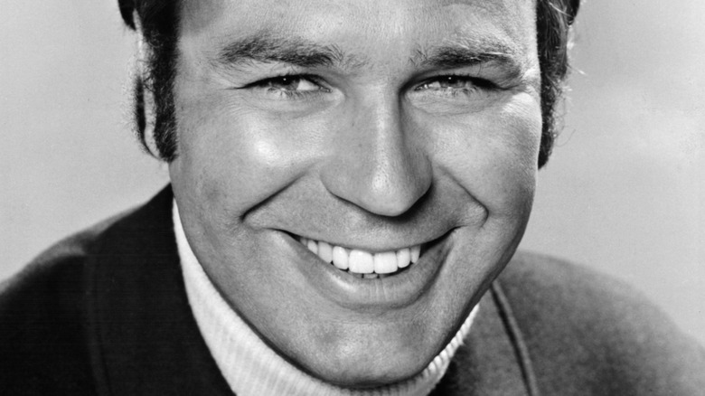 A black and white portrait of Jim Lange