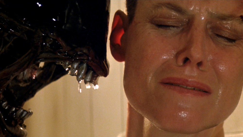 Sigourney Weaver is menaced up close in 'Alien 3'