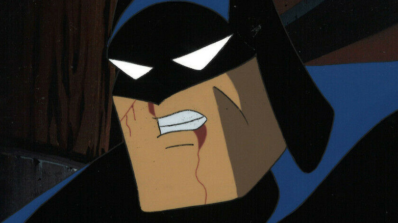 Batman scowling