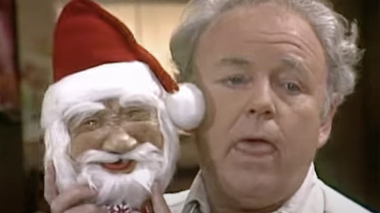 Carroll O'Connor with novelty Santa in "The Draft Dodger" All in the Family