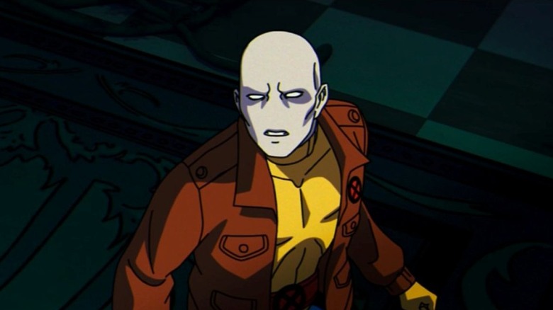 Morph stands in their X-Men suit and looks up in X-Men '97