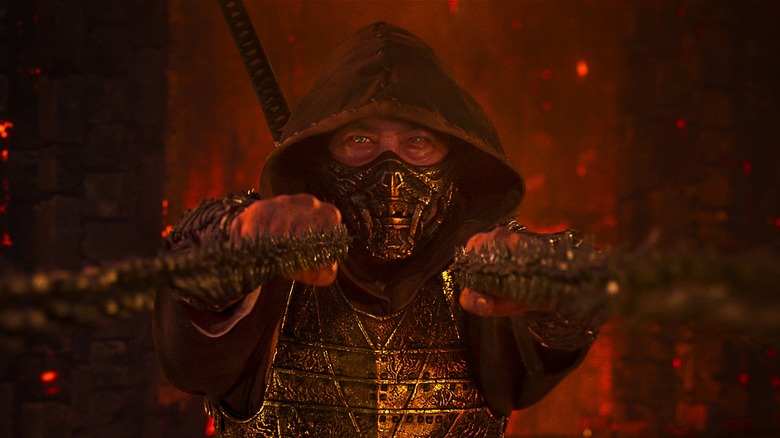 Scorpion pulling chains in Mortal Kombat 2
