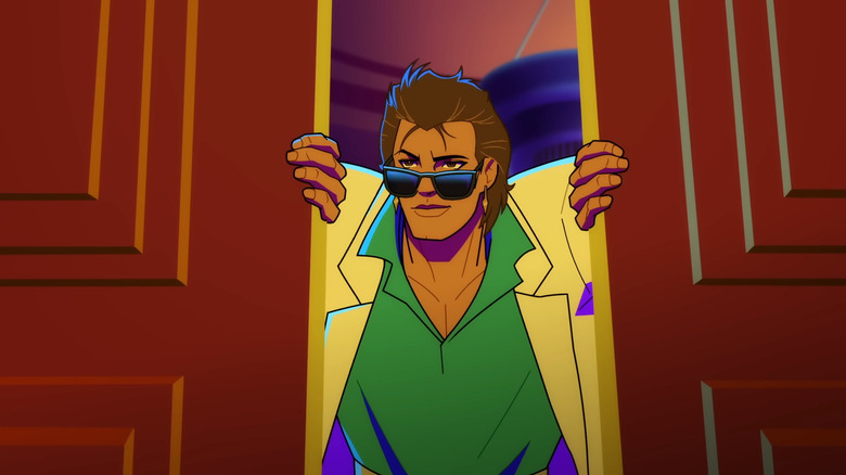 Johnny Cage peeking through the door in Mortal Kombat Legends: Cage Match