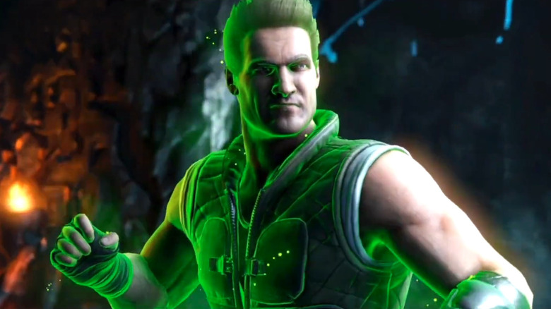 Johnny Cage glowing green in Mortal Kombat X