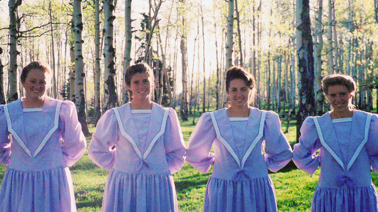 Women in the Fundamentalist Church of Latter-Day Saints in their matching dresses in Keep Sweet: Pray and Obey