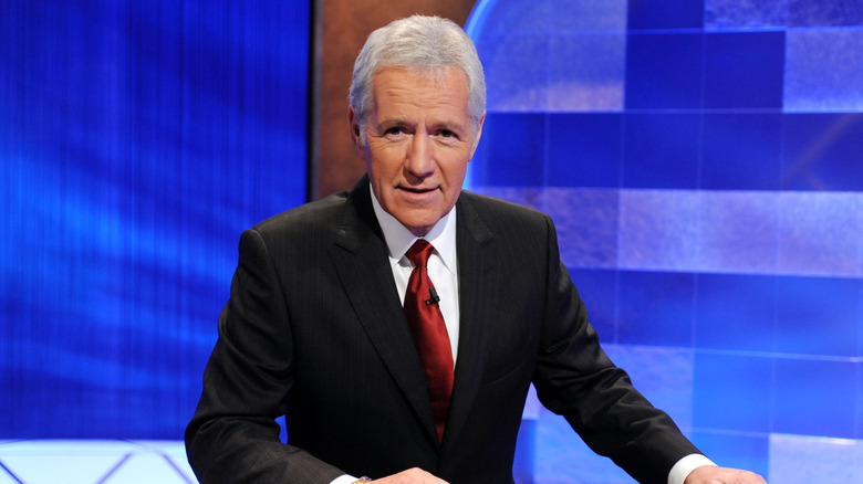 Alex Trebek hosting Jeopardy!