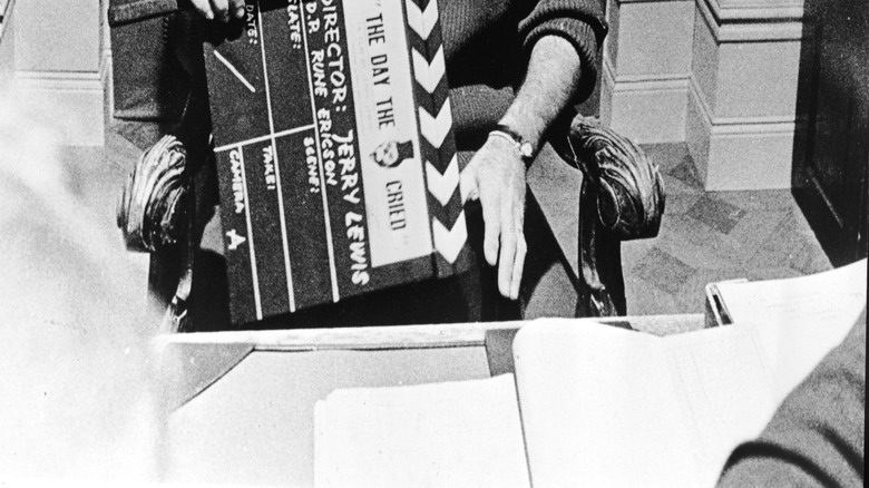 Jerry Lewis goofing off on set