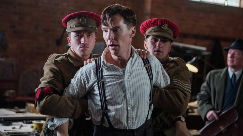 Guards restraining Alan Turing in The Imitation Game (2014)