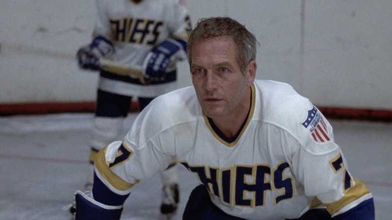 Reg Dunlop on the rink in Slap Shot (1977)
