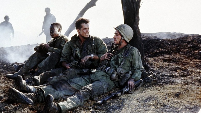 Soldiers preparing for their final offensive in Hamburger Hill (1987)