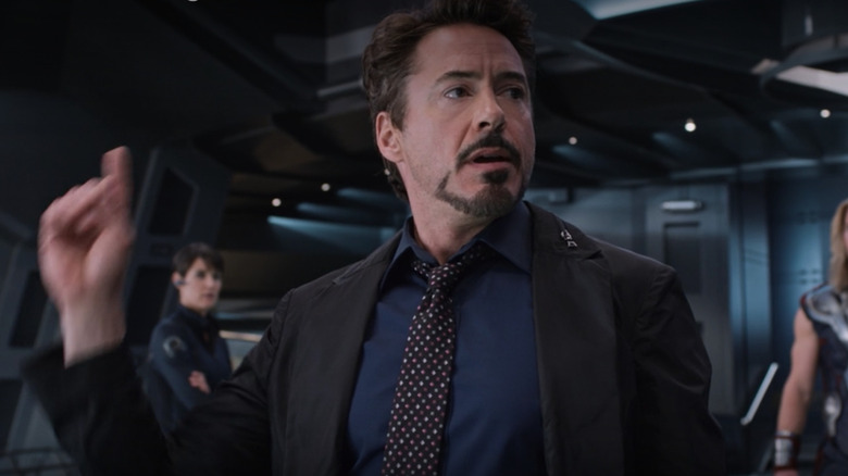 Robert Downey Jr. talking in The Avengers