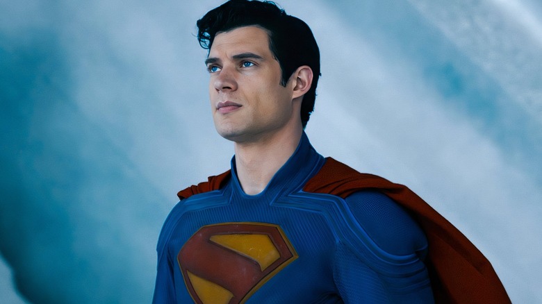 Superman standing alone in the Fortress of Solitude in "Superman" (2025)