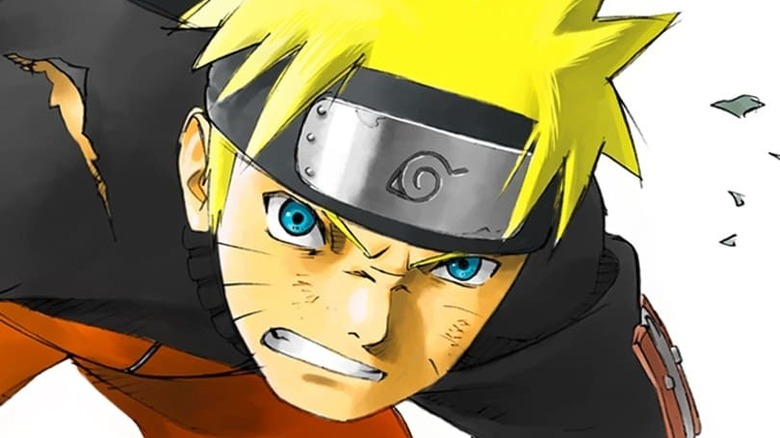 Naruto grimacing ready to fight