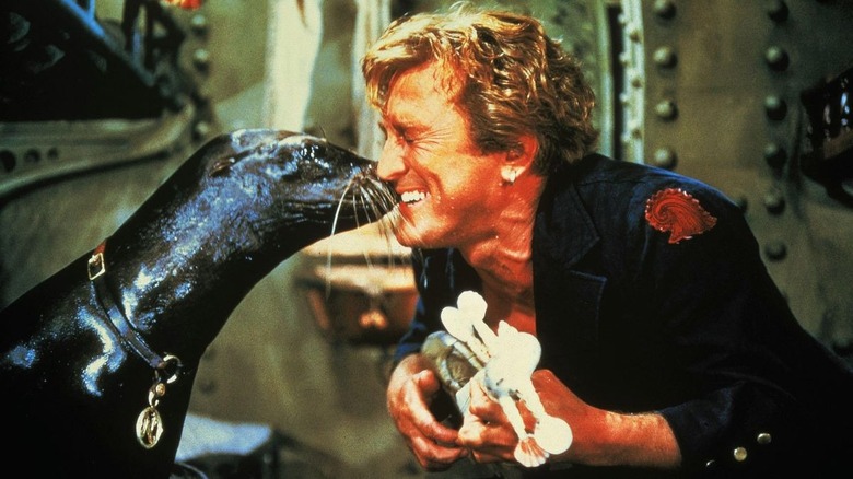 Ned being kissed by a seal in "20,000 Leagues Under the Sea."
