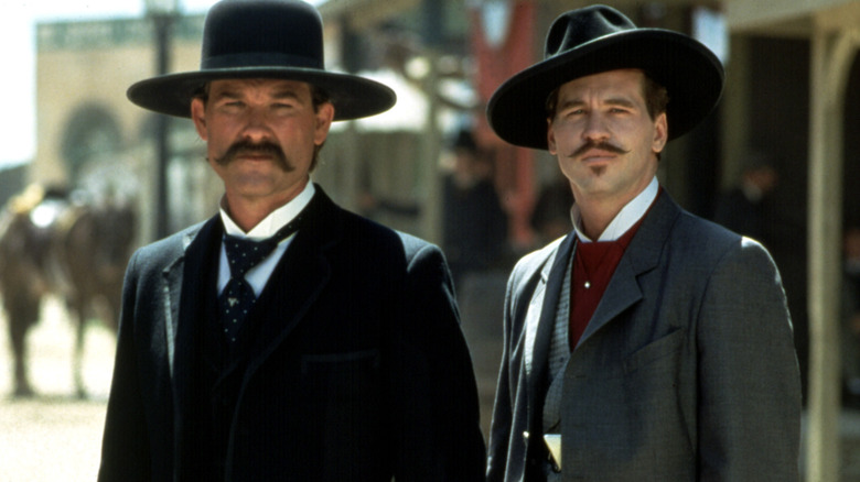 Wyatt Earp and Doc Holliday looking at the camera in Tombstone