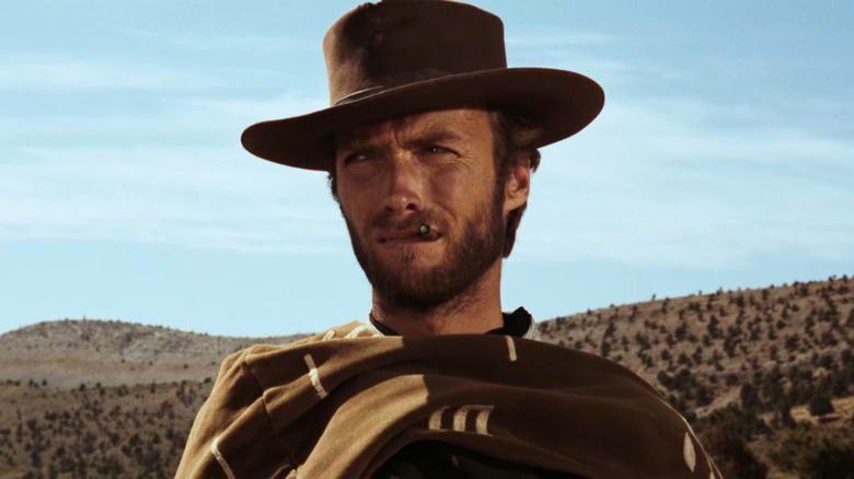 Blondie looking at Sentenza in The Good, the Bad and the Ugly